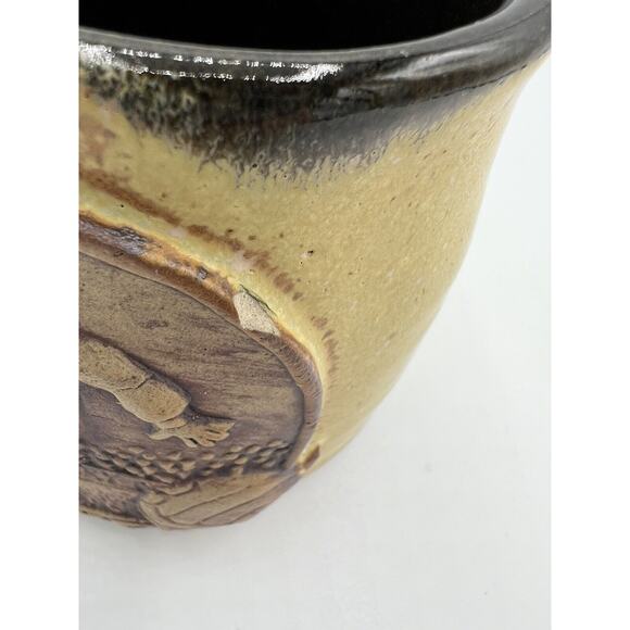 Vintage Coffee Cup Sports Theme Soccer Football Pottery Small 3in - Picture 8 of 8